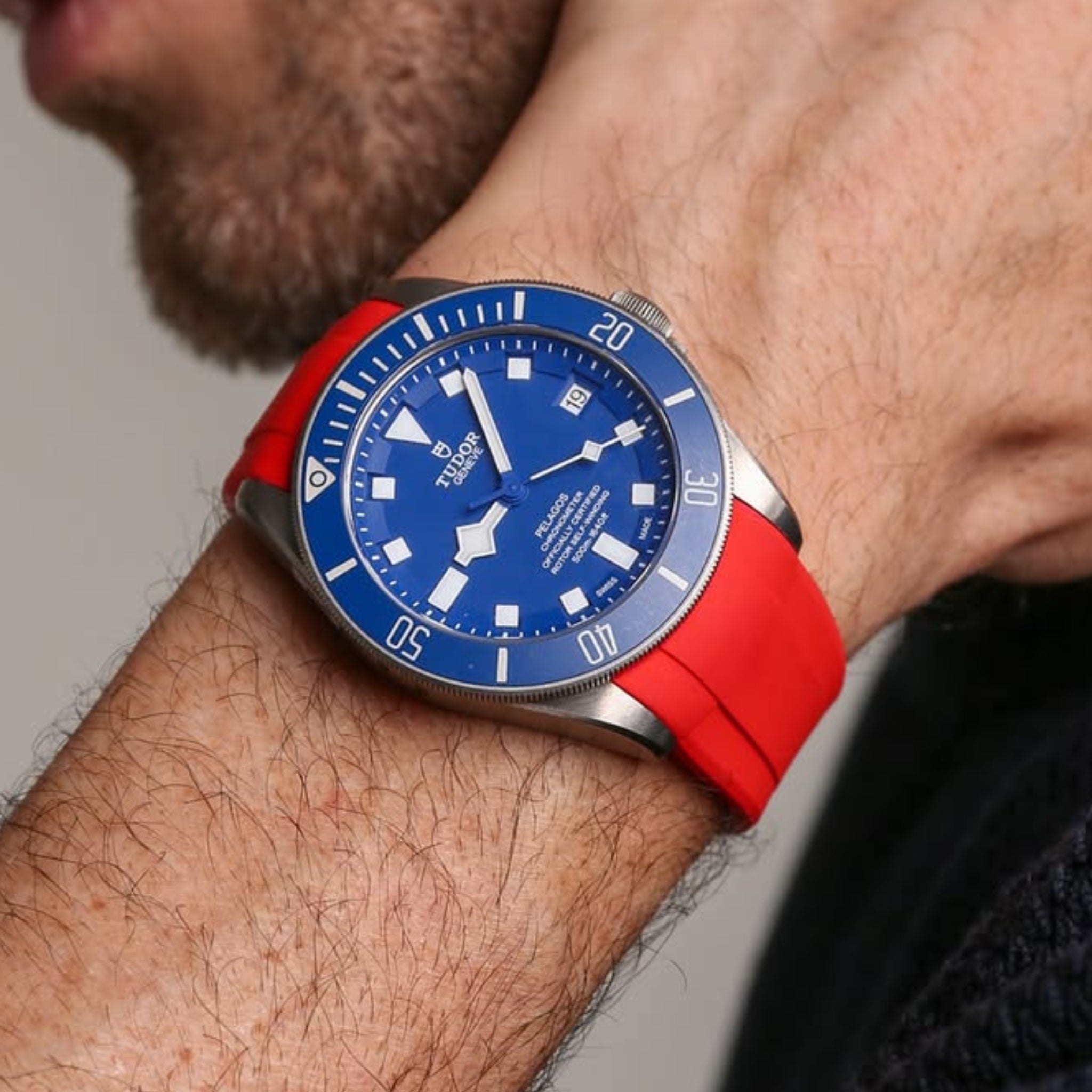 Rubber Strap - For Tudor Pelagos 42 - Red - Helvetus