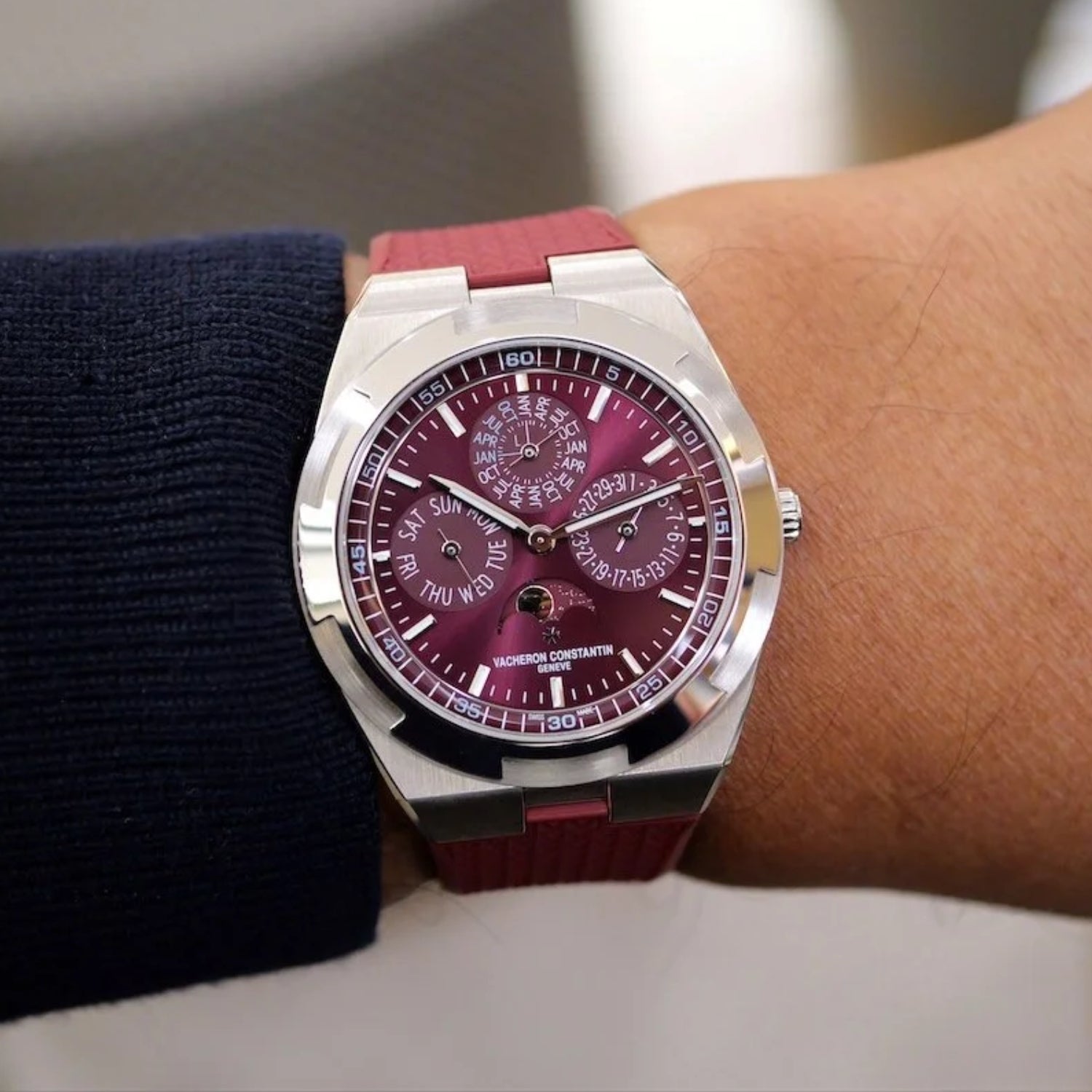 Strap for Vacheron C. Overseas in Bordeaux Red - Helvetus®