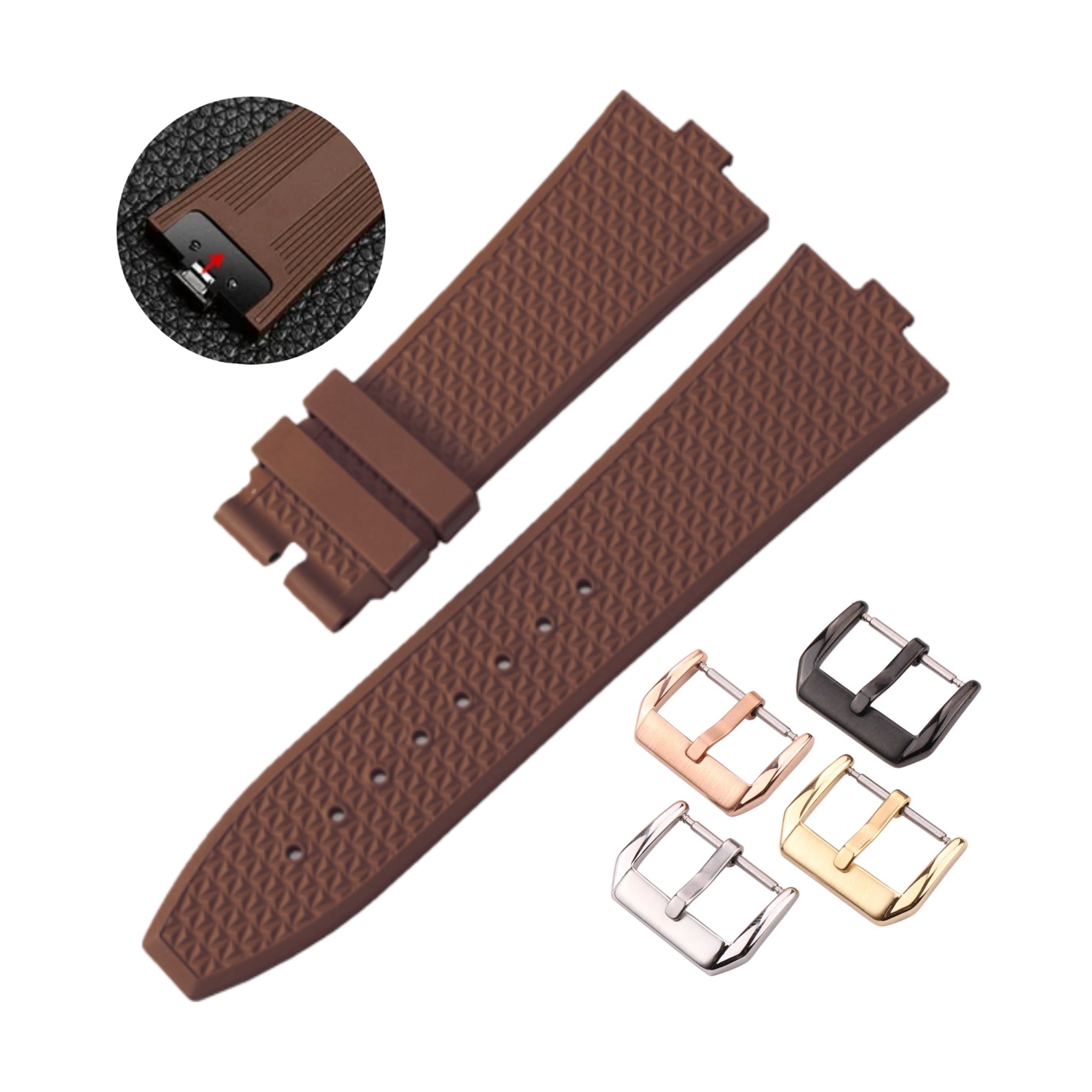 Rubber Strap - For Vacheron Constantin Overseas - Brown - Helvetus