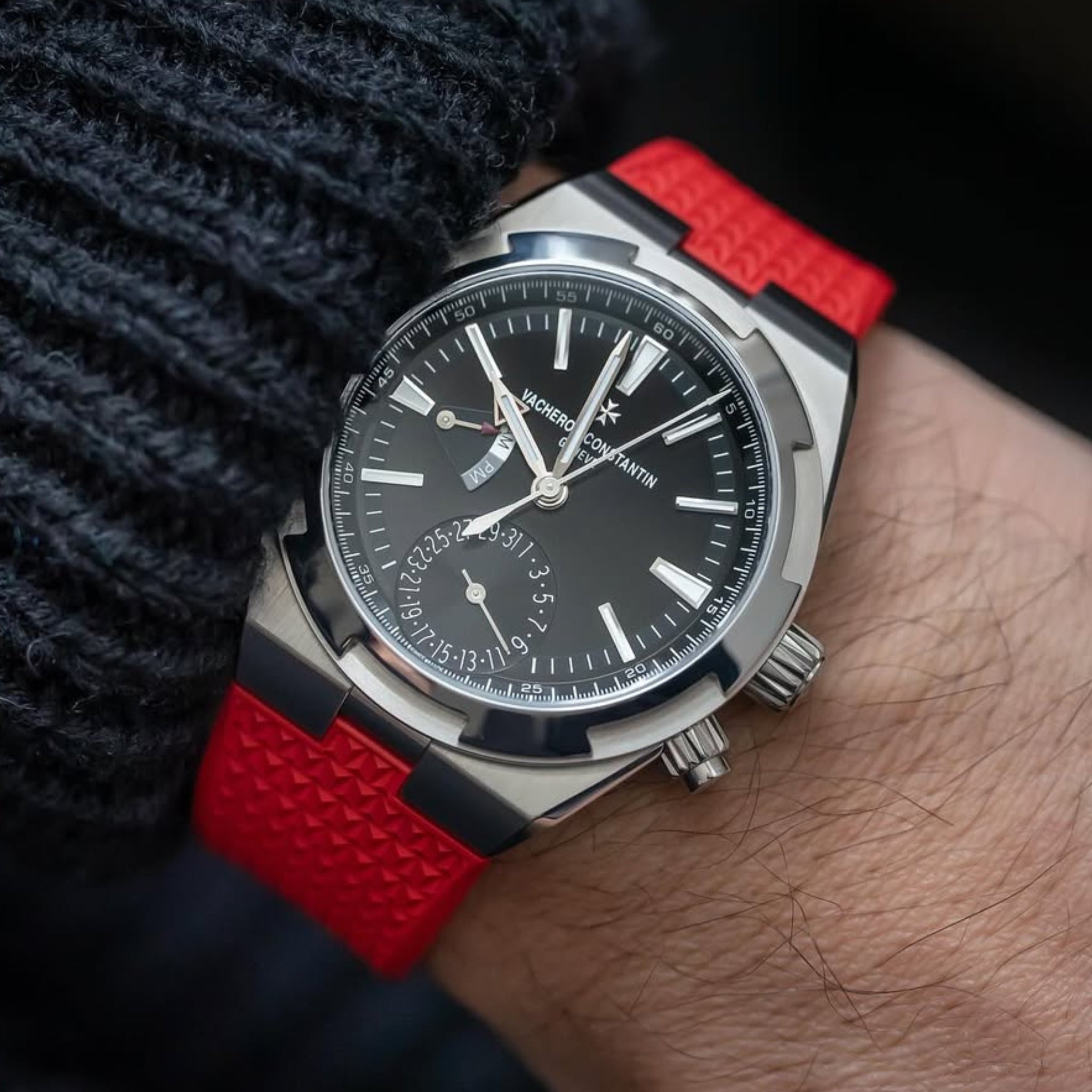 Red Vacheron Overseas Rubber Strap - Helvetus® Switzerland