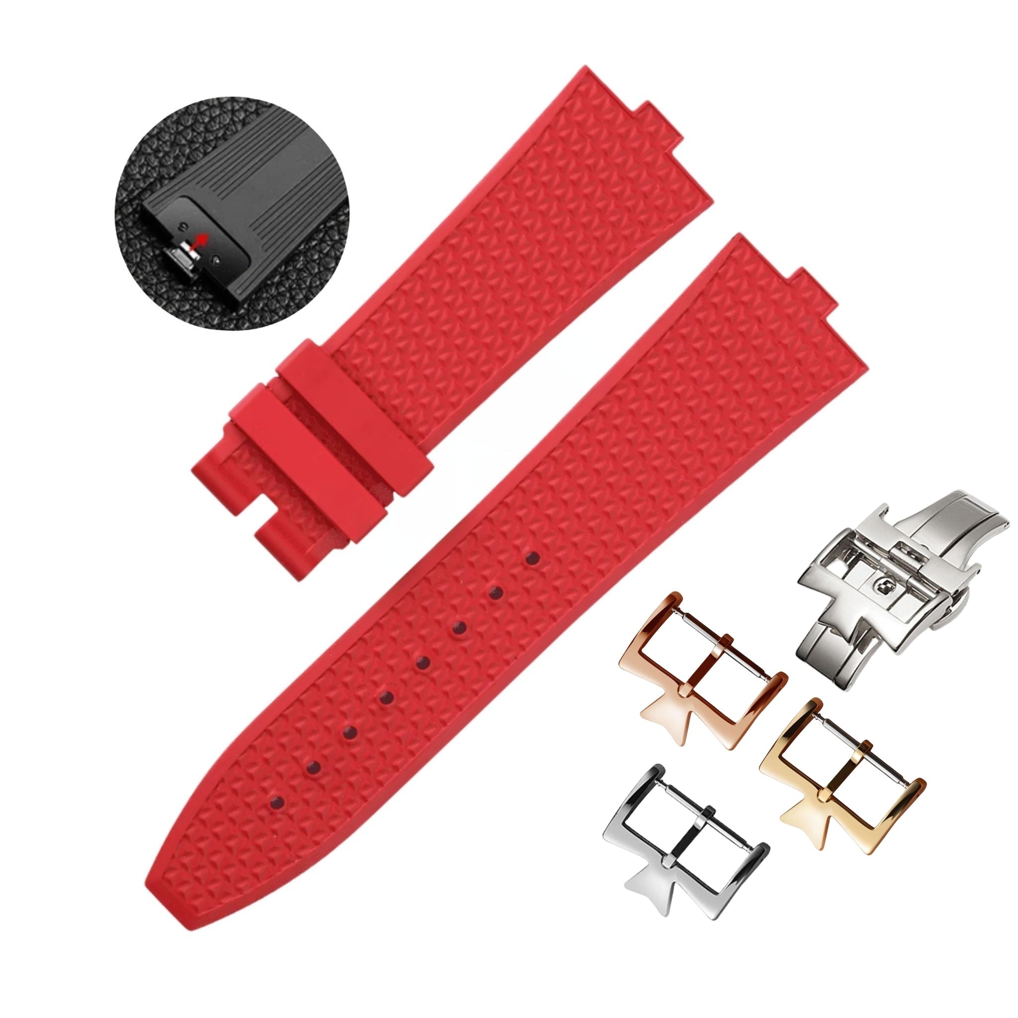 Red Vacheron Overseas Rubber Strap - Helvetus® Switzerland