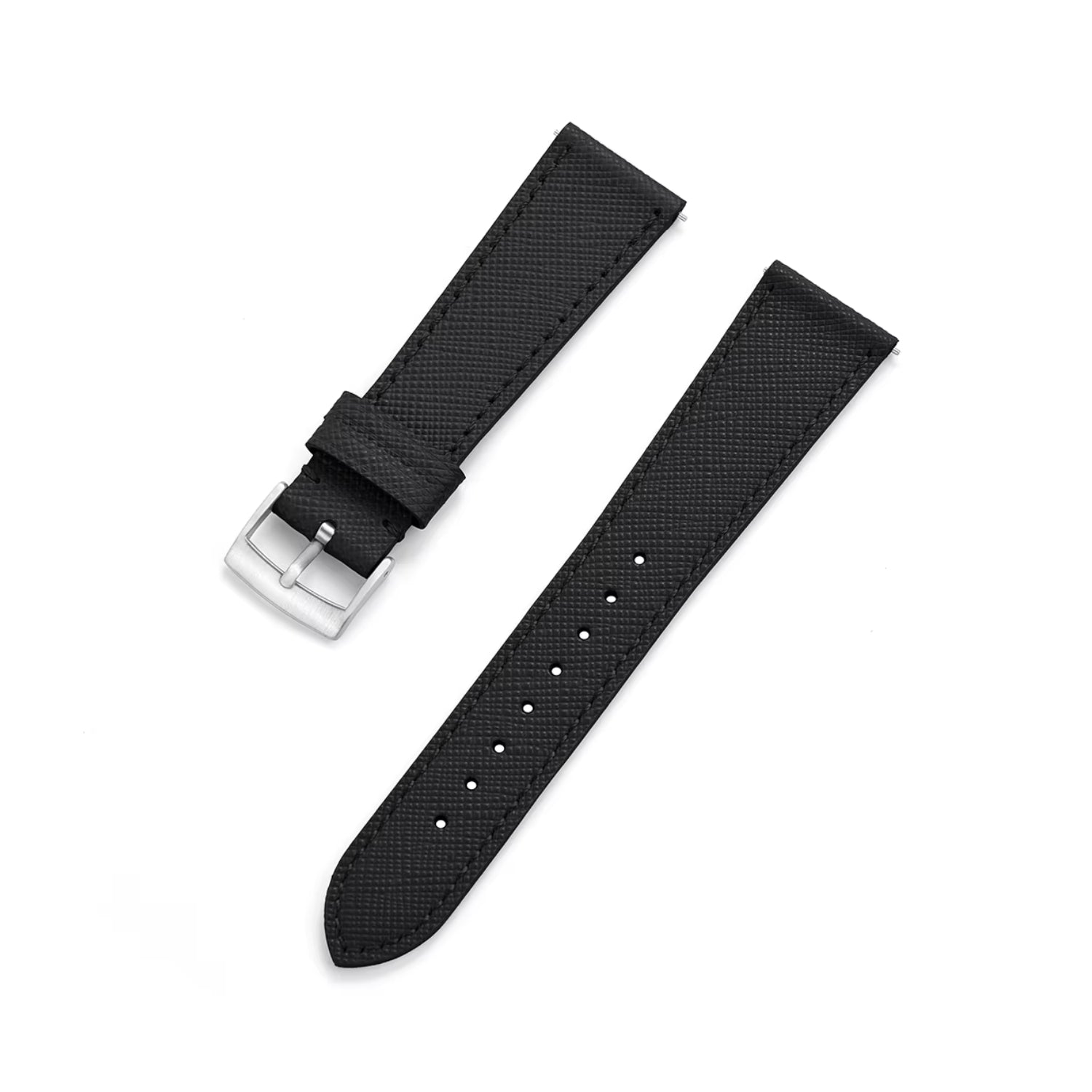 Black Leather Watch Strap – Handcrafted Replacement Band – Helvetus®