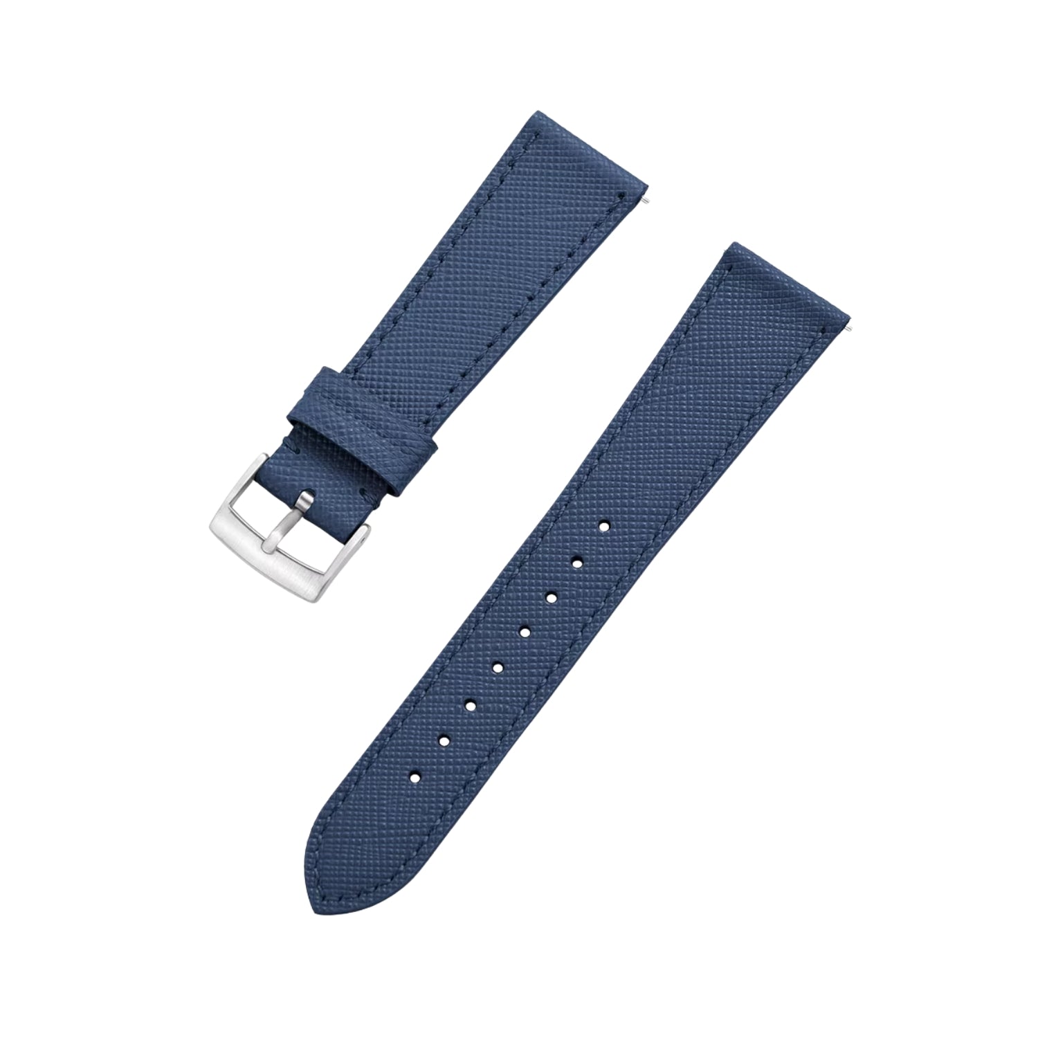 Navy Blue Leather Watch Strap – Handcrafted Replacement Band – Helvetus®