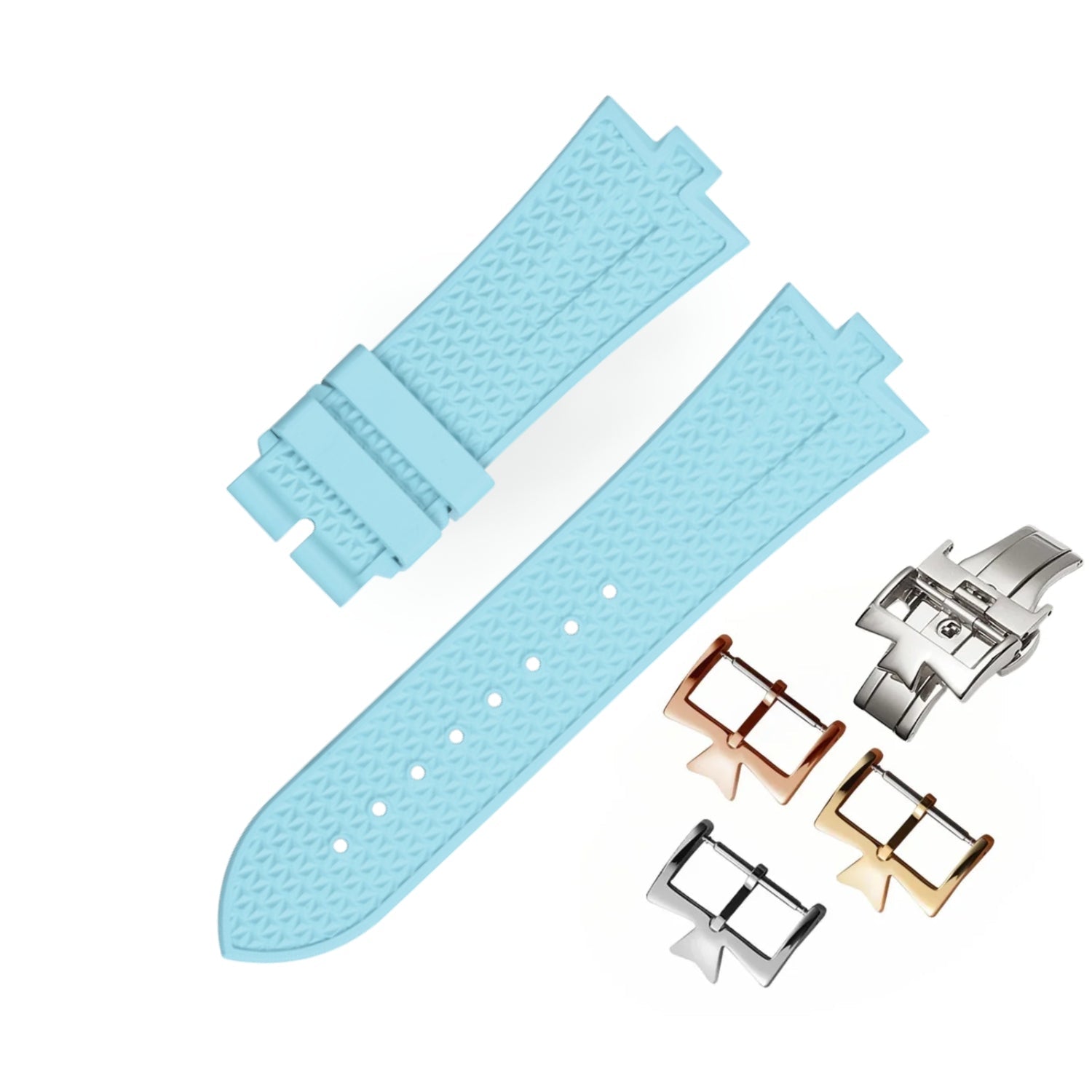 Textured Rubber Strap – For Vacheron Constantin Overseas 25mm – Turquoise - Helvetus