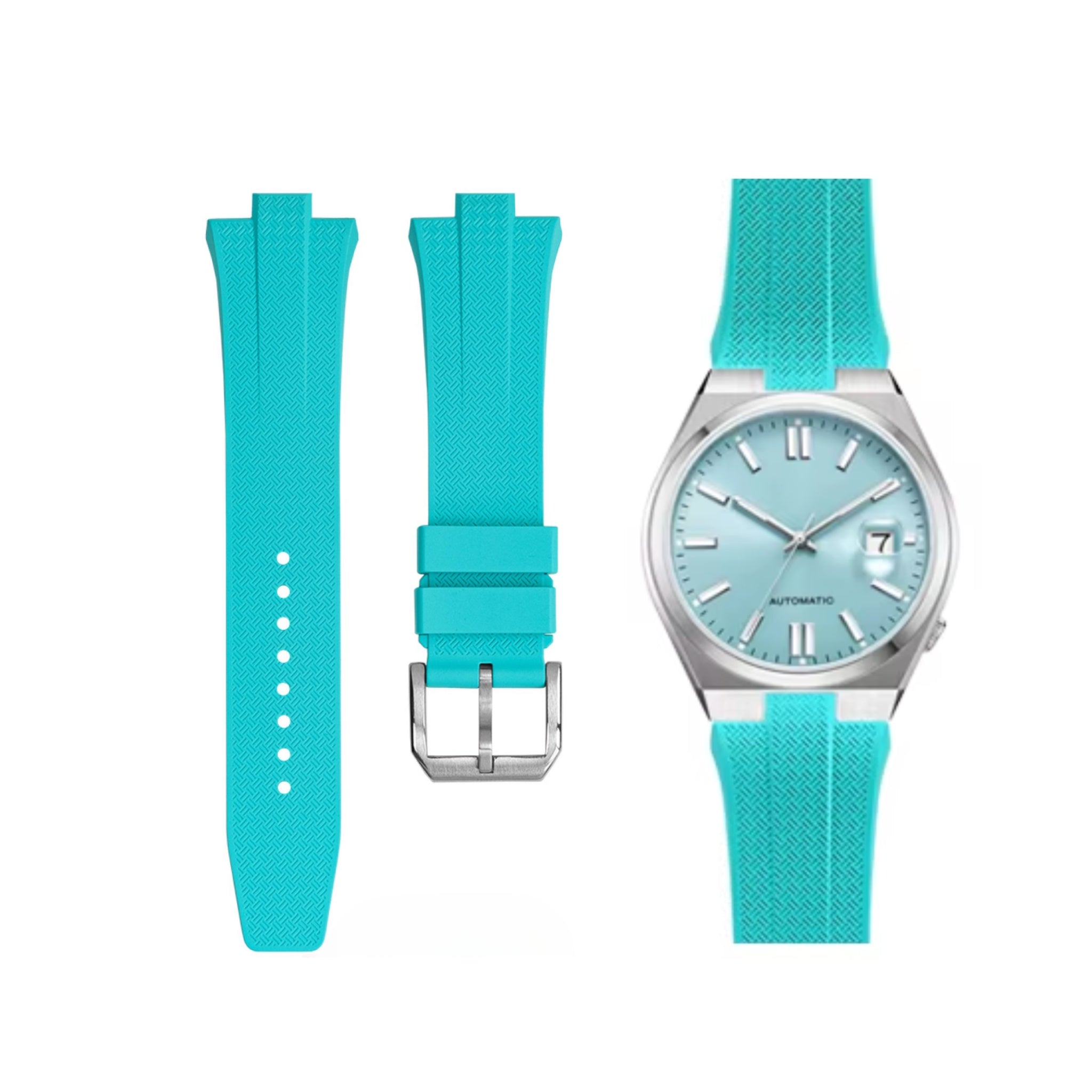 Tiff Blue FKM Rubber Strap For Citizen Tsuyosa - Helvetus