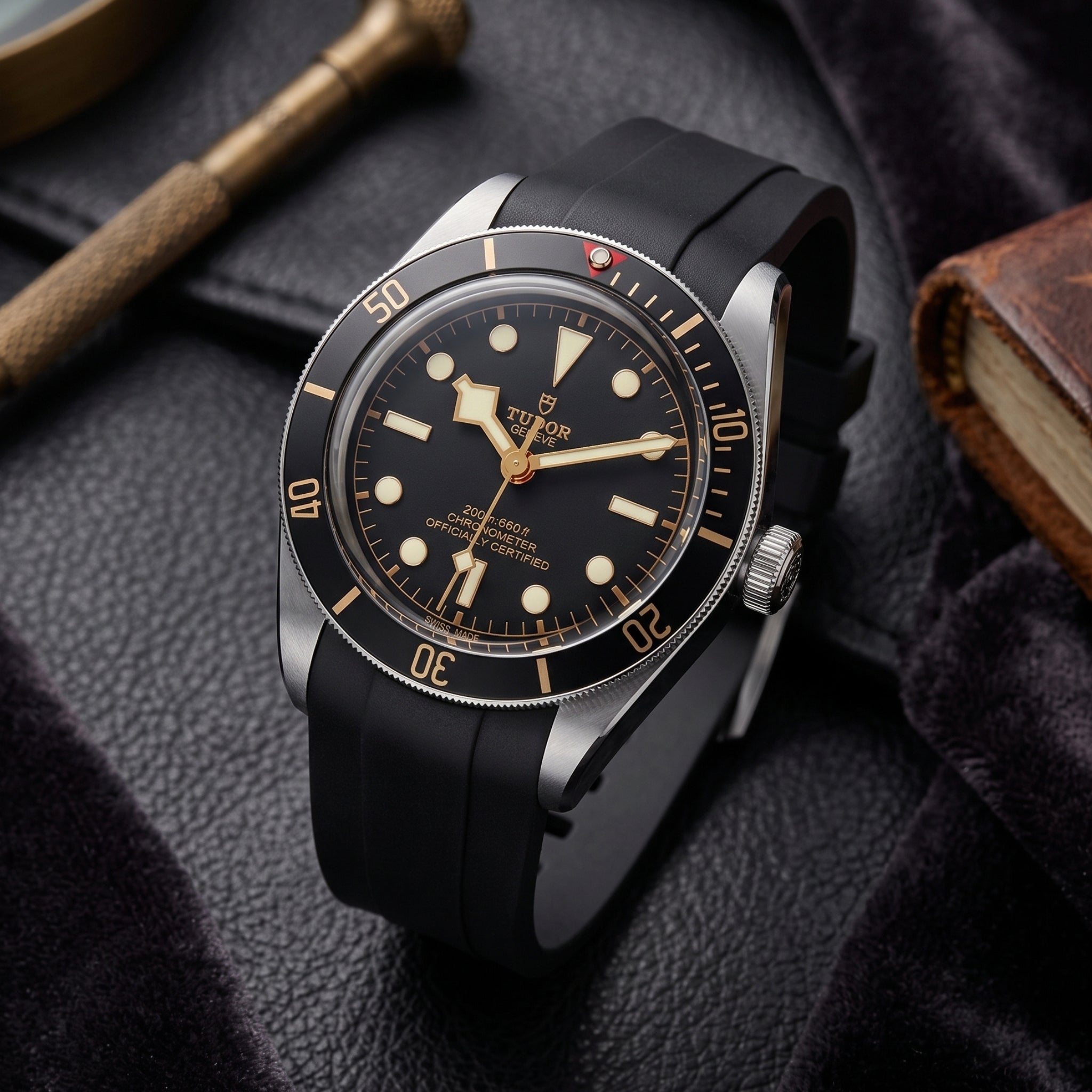 Rubber Strap - For all Tudor Black Bay Models - Black