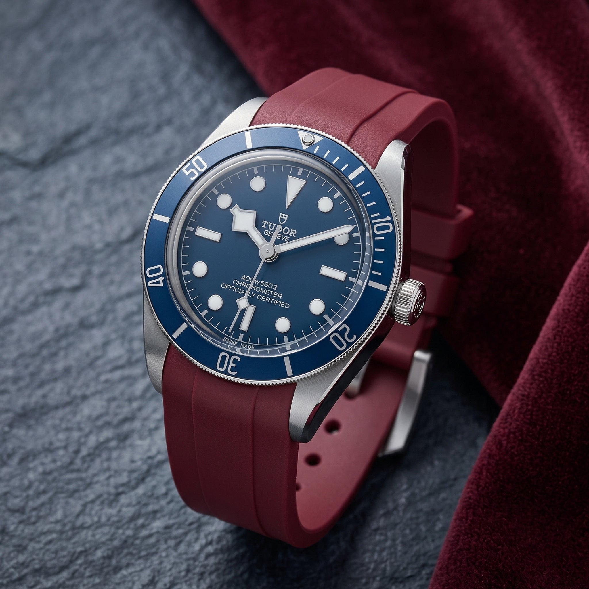 Rubber Strap - For all Tudor Black Bay Models - Bordeaux