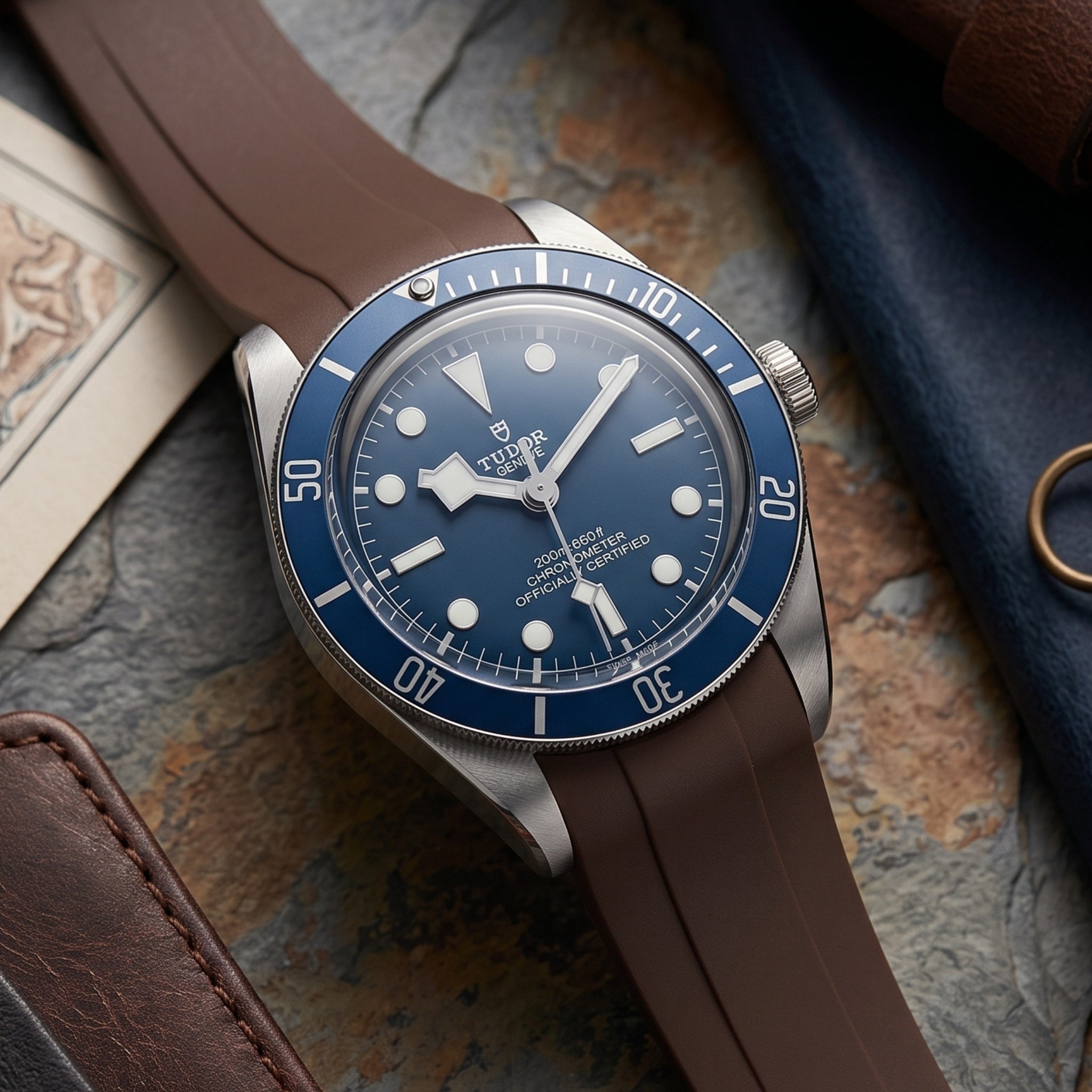 Rubber Strap - For all Tudor Black Bay Models - Brown